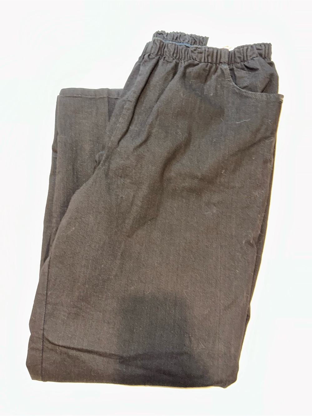 Chic Black Elastic-Waist Plus Pull-On Pants